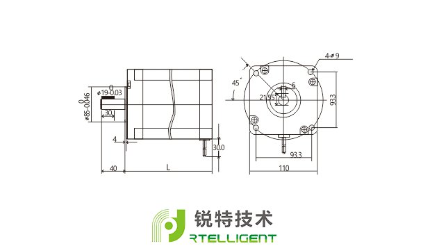 130系列步进电机尺寸图